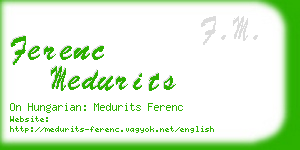 ferenc medurits business card